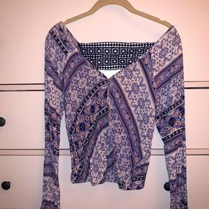Flower print flowy top